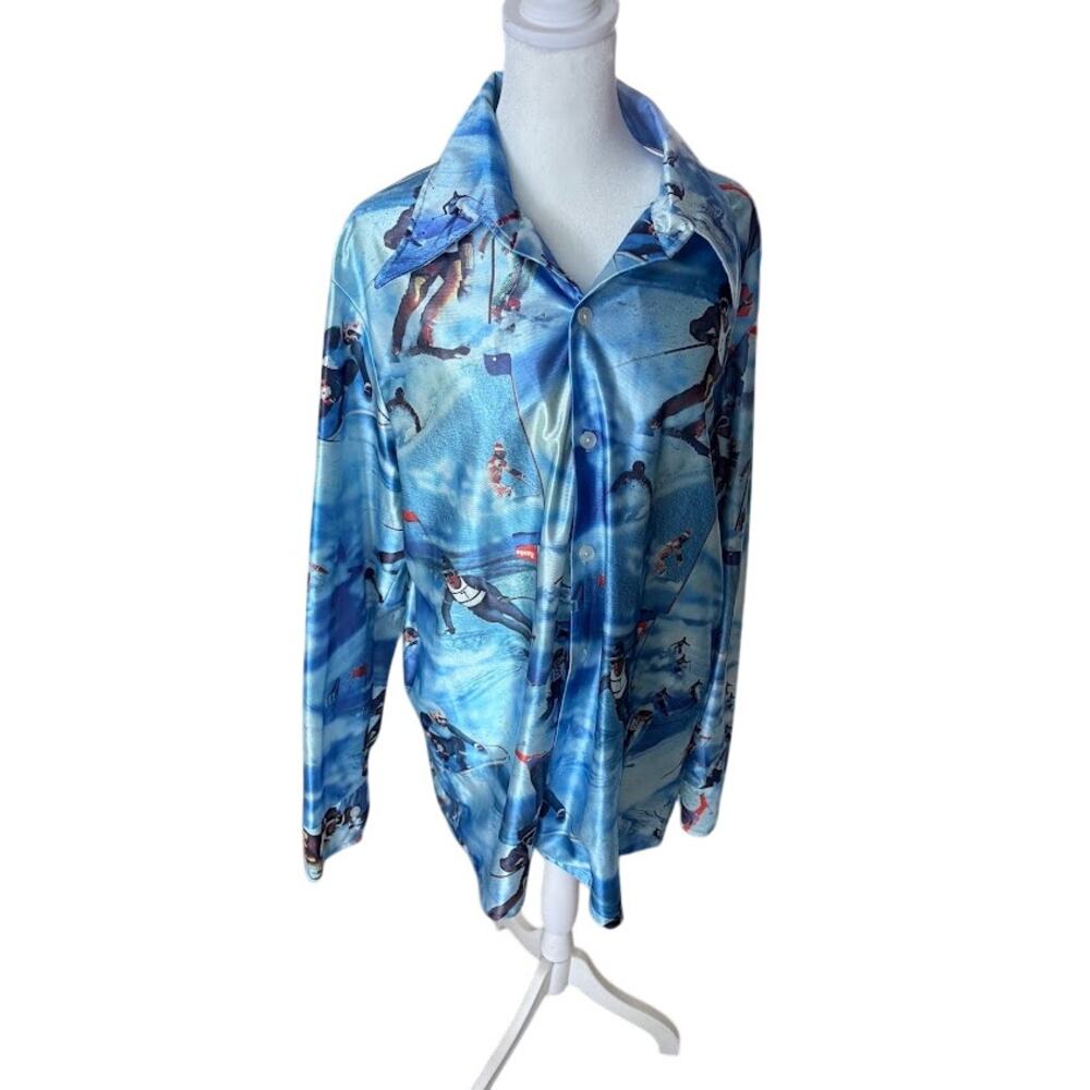 Richman Brothers Skiing Printed Mens XL long sleeve button up Vintage